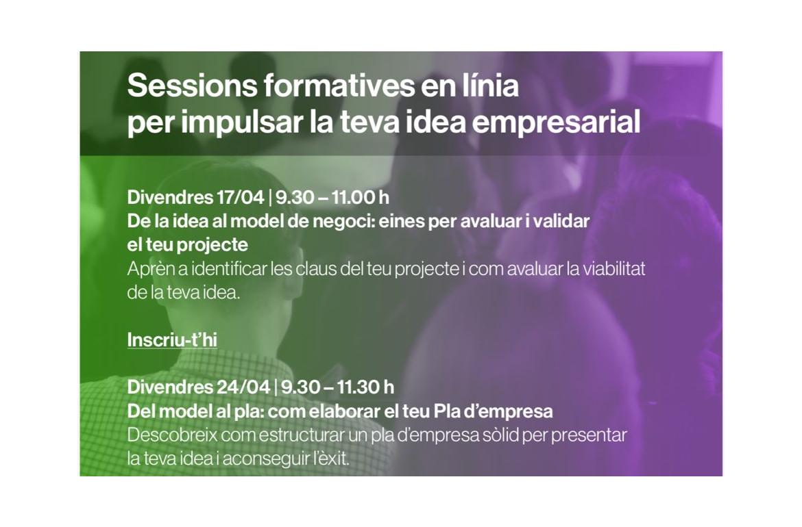 Sessions formatives en línia per impulsar la teva idea empresarial