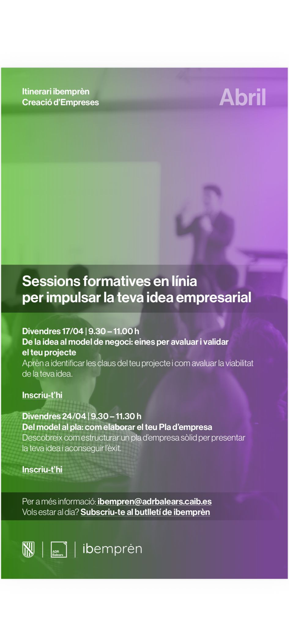 Sessions formatives en línia per impulsar la teva idea empresarial