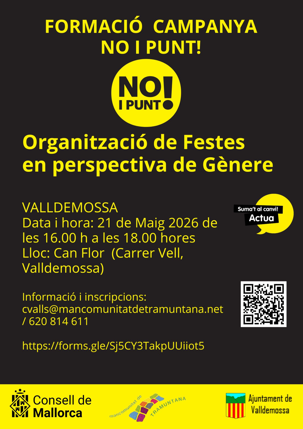 Festes amb perspectiva de gènere i protocol d’actuació”, adreçada a personal municipal i a persones implicades en l’organització de festes.