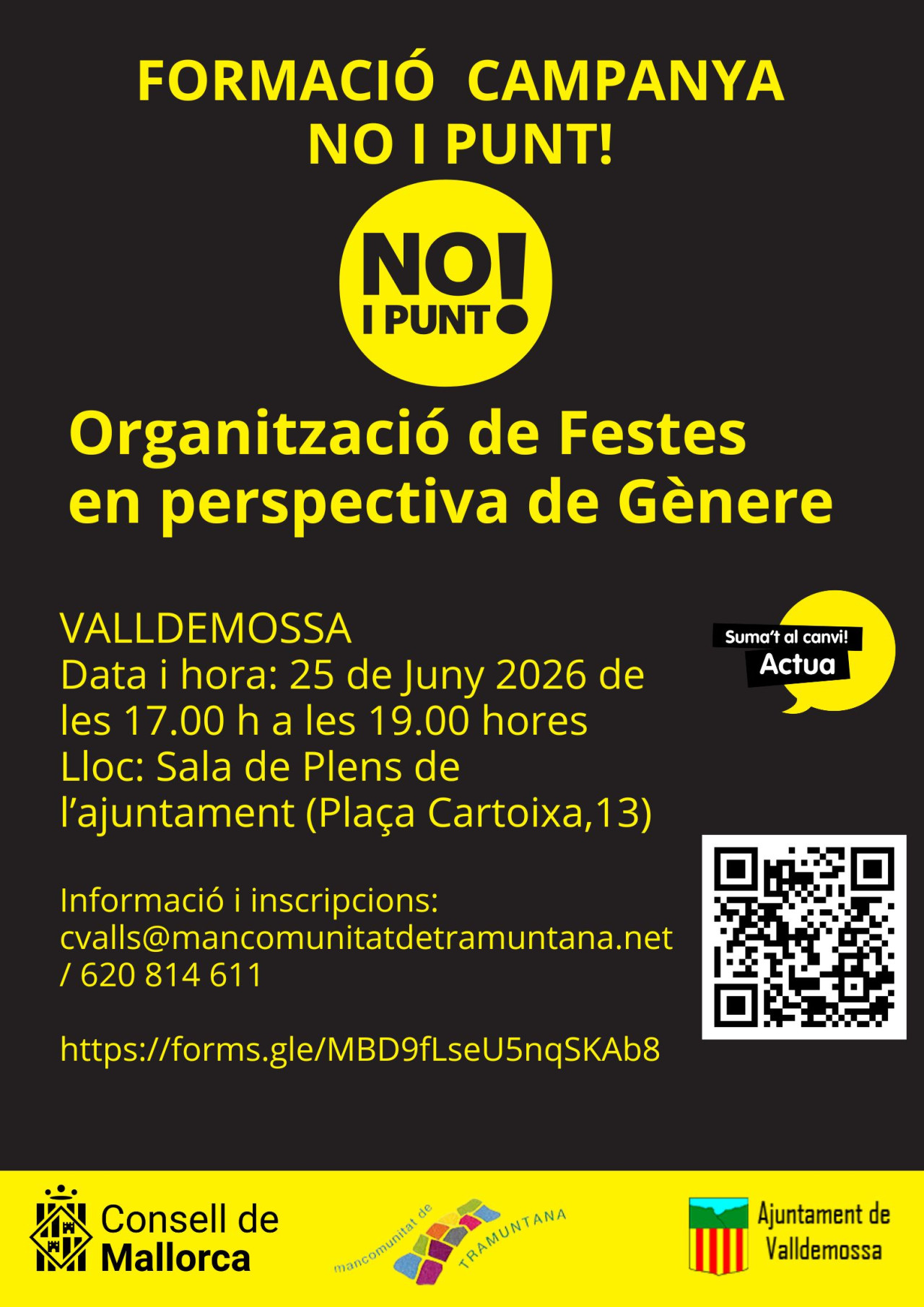 FORMACIÓ "FESTES AMB PERSPECTIVA DE GÈNERE I PROTOCOL D'ACTUACIÓ